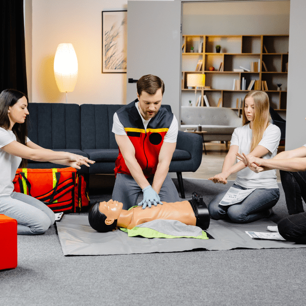 Participants receiving first aid training at NSTA Central near Melbourne