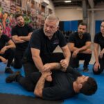 Security personnel practising baton techniques during training in Melbourne at NSTA Central
