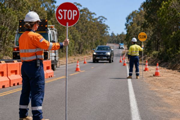 RIIWHS205E Control Traffic Using Stop Slow Bat